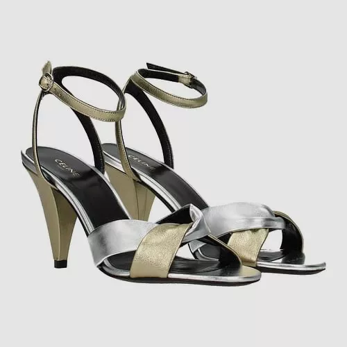 Sandália Celine Medium Heel Platina – Zeferino