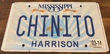 Chinito Vanity License Plate Mississippi Latino Latina Chinese Boy Chinito Vanity License Plate Mississippi Latino Latina Chinese Boy