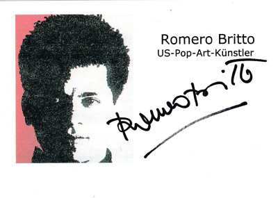 romero britto-karte signiert-pop-art-künstler--