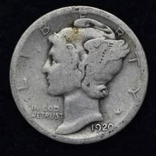 1920-D Mercury Silver Dime GOOD / VG FREE SHIPPING 