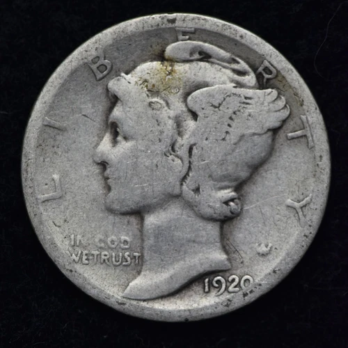 1920-D Mercury Silver Dime GOOD / VG FREE SHIPPING