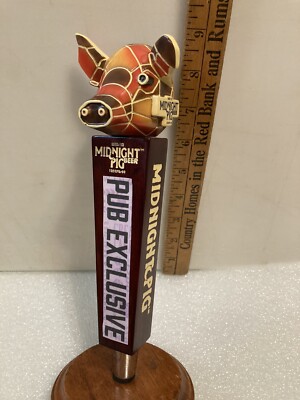 NEVINS BREWING MIDNIGHT PIG PUB EXCLUSIVE Draft beer tap handle. ILLINOIS
