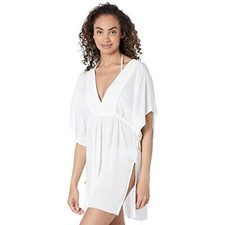 Lauren Ralph Lauren ESF10827 Crinkle Rayon Dress White  Womens MD (US 8-10)