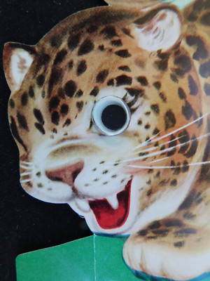 Large Vintage MCM Valentine Spotted Tiger w/ Googly Eyes C307