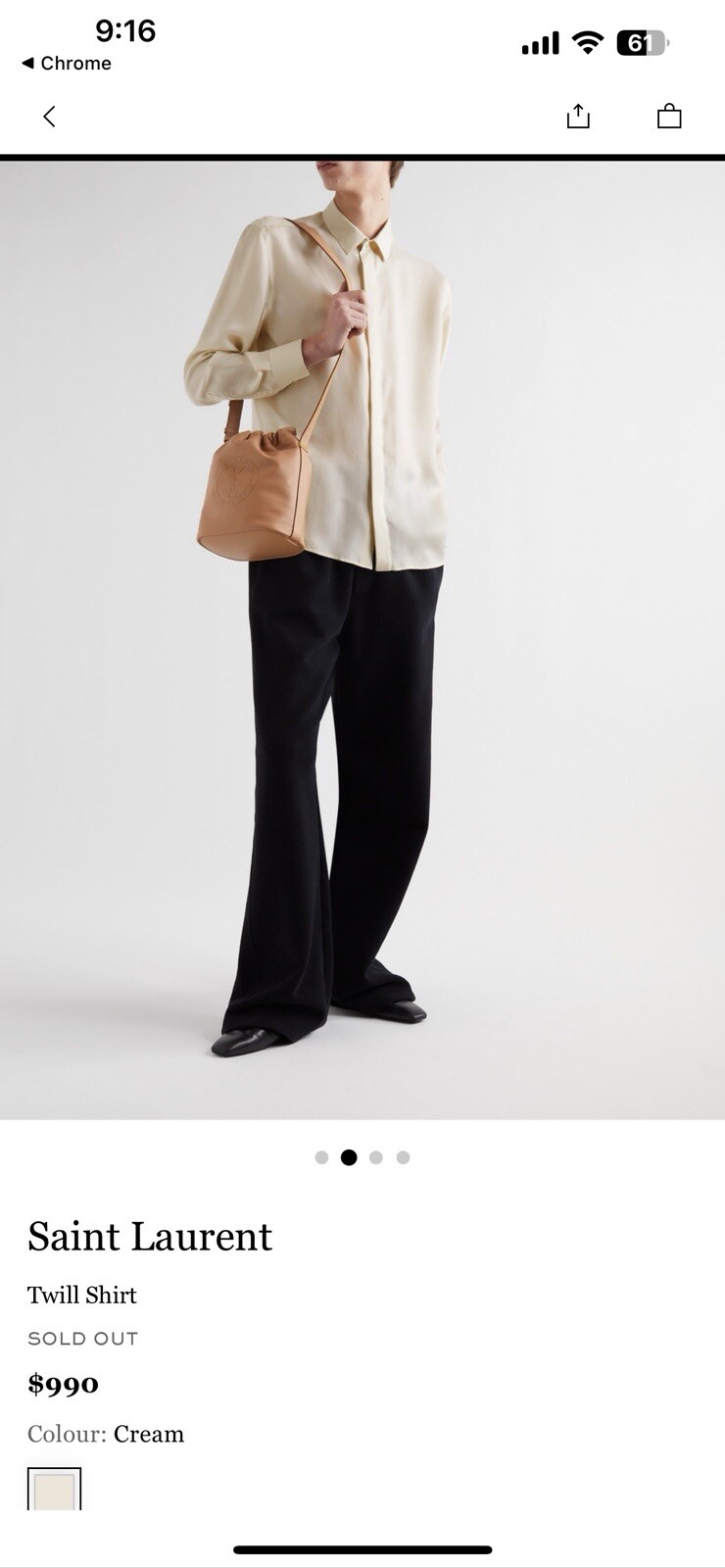 Camicia uomo Saint Laurent in twill. 41 16. $990