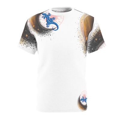 White Unisex Cut & Sew Tee (AOP) - Gecko Eclipse