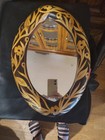 Vintage Sticks Handmade wooden Oval Mirror With Floral Inlay 15" — photo 5