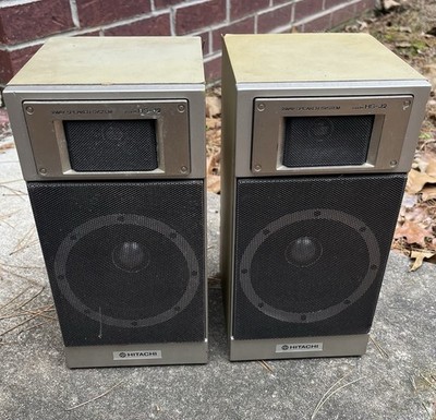 Hitachi 2 Way Speaker System Model HS-J2 P1030971H - UNTESTED No Wiring Hookups