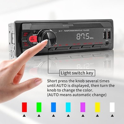 Innovatives 12V InDash Audio System mit bunten Lichtern und Fernbedienung