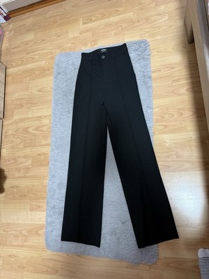 Pull & Bear Black Label Anzughose / Wide Leg Hose Schwarz (Größe XS)