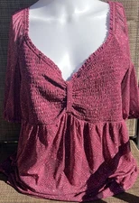 DR2 Woman’s Burgundy Blouse. Size XL. NWT. 