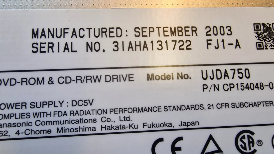 Panasonic UJDA 750 (OEM) internes Notebook-Laufwerk  9,5 mm #K-466-14 - Bild 3 von 4