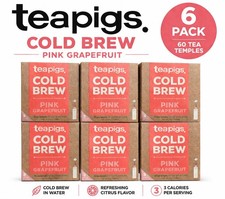 6x Teapigs Cold Brew Pink Grapefruit Tea Temples 10ct Each – BB 04/2025