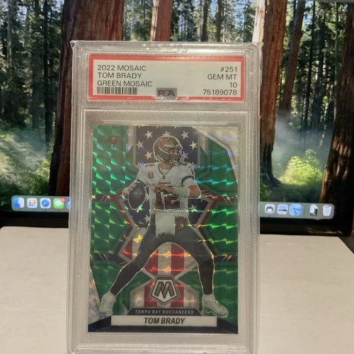 2022 Mosaic #292 Tom Brady Green Mosaic Psa 10