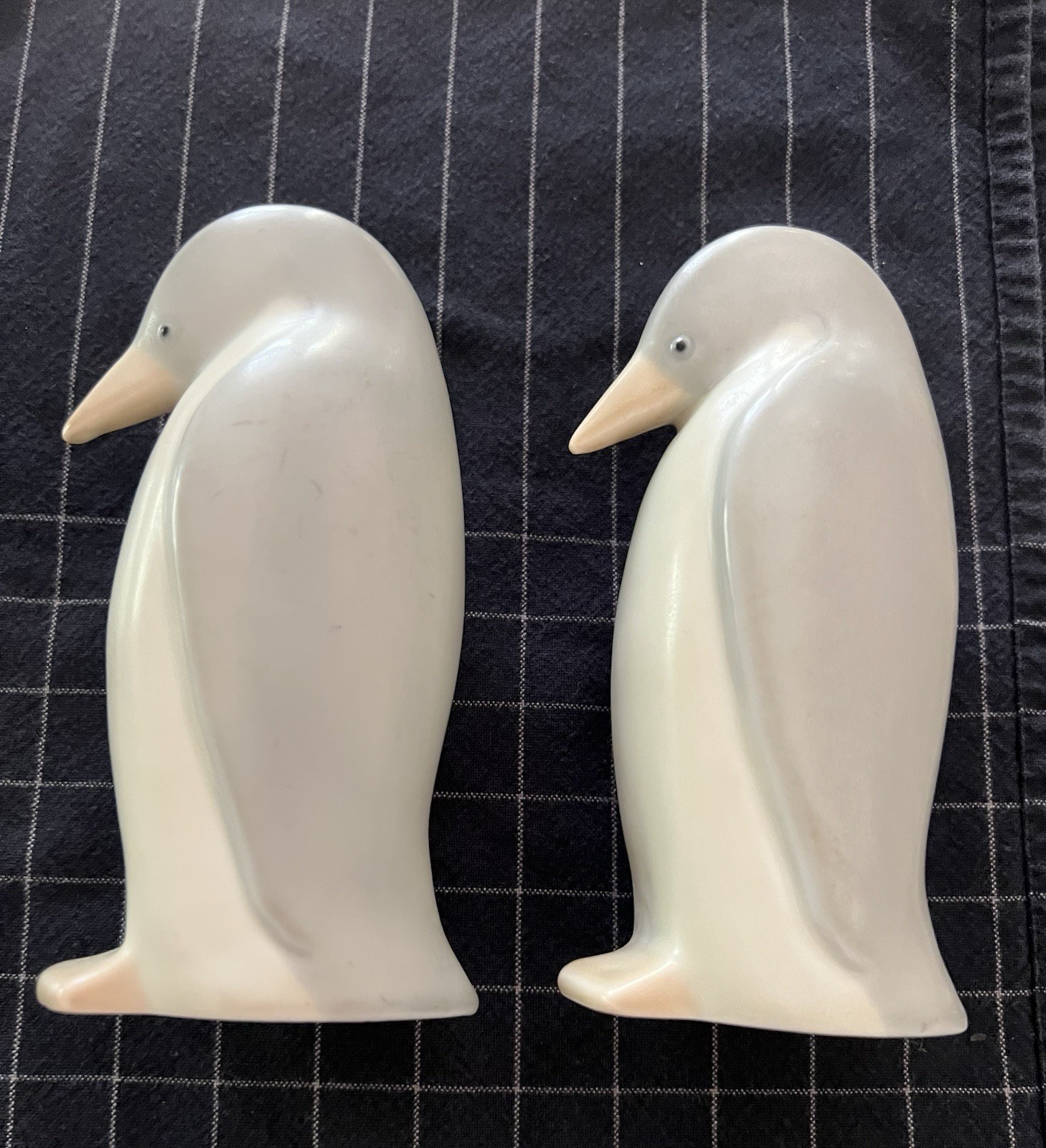 Vtg Porcelain Penguins Crowning Touch Japan Set of 2 5 3/4 in tall, 2 in wide