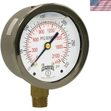 High-Precision 2-1/2" Glycerin-Filled Pressure Gauge for Industrial Applications