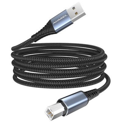 Druckerkabel, USB Kabel 3m, Nylonummantelung, High Speed, Kompatibel mit HP, ...