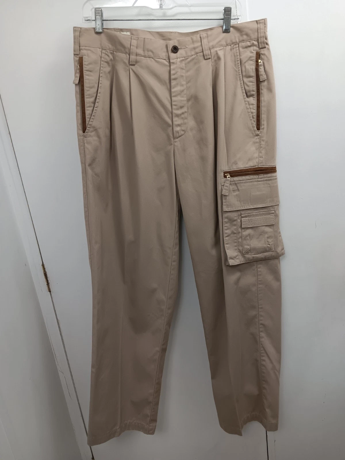 Orvis Cargo Trousers Mens W34 L30 Khaki Cotton Outdoor Foothills Fishing Hunting