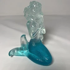 Mythical Mermaid Statue/Figurine Sitting With Flowing Hair Nautical Decor