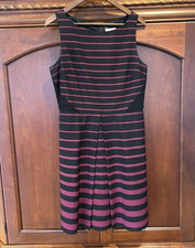 Super Cute Loft Black and Dark Pink - Striped Dress size 10
