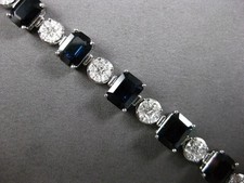 8.25 CT Emerald Simulated Sapphire Elegant Tennis Bracelet 14k White Gold Plated