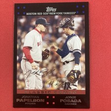 Jonathan Papelbon Jorge Posada 2007 Topps Update Card #282 MLB Red Sox Yankees