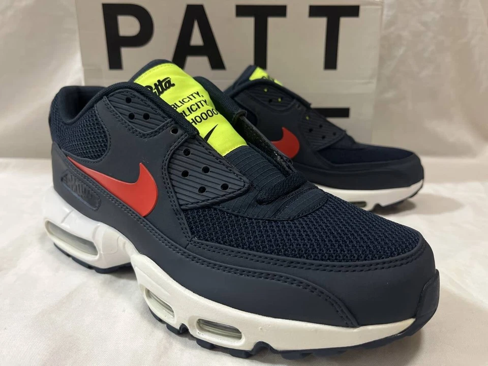 Deadstock 2018 Nike Air Max 90 / 95 Dark Obsidian Habanero Red CJ4741-400 Us10.5 - Image 2 of 4