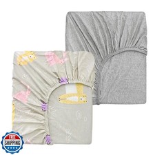 Crib Sheets for Boys Girls, 100 Organic Certified by Global Organic Textile