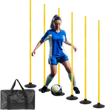 6 Pcs 5 FT Adjustable Agility Training Poles for Soccer,Basketball,Football, Hor