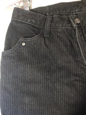 VTG Rocky Mountain Jeans Striped Black Denim Cowgirl High Waist 28x33 80s USA
