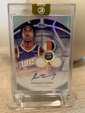 2025-26 Topps Three Rasheer Fleming Rookie 3 Patch On Card Auto /49 Phoenix Suns