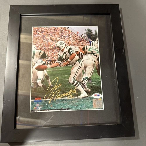 Joe Namath Signed Autograph 8x10 Photo Jets PSA DNA Framed