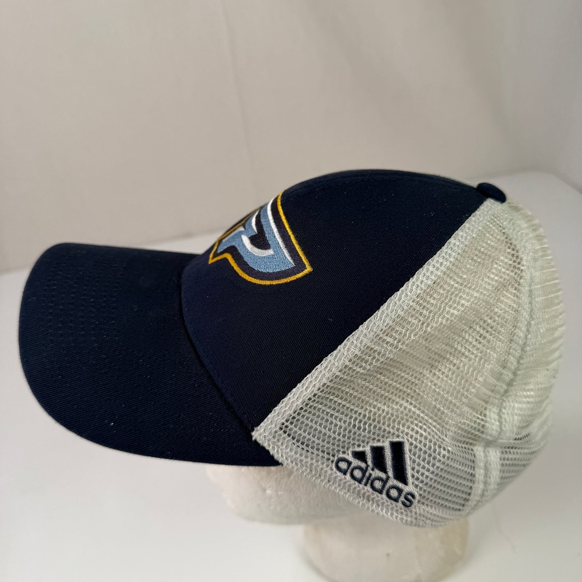 P Logo Hat Adidas Trucker Baseball Cap Men's Adjustable Navy White