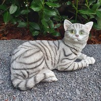 Gartenfigur Liegende Katzen Figur 37 Cm -Bauernhof Deko - Garten Haustier