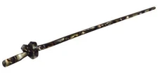 French Amie Knot Handmade 7" Onyx Cellulose Acetate Chignon Bun Hair Pin Stick