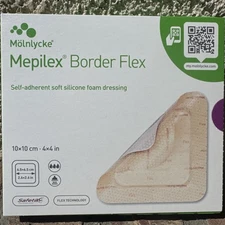 *5-Dressings* Molnlycke Mepilex Border Flex 4" x 4" Self-Adherent 595300
