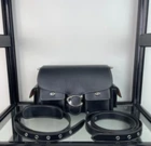 FS! New  Coach Cargo Turnlock Soft Tabby CU124 Shoulder Bag Black Leather Outlet