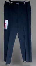 IZOD Madison Chino Men's Classic Fit Black Pants 38x34  Flat Front  NWT