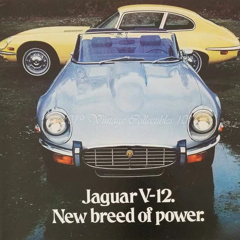 1973 Jaguar V-12 E-Type XKE Roadster Sports Coupe car photo art decor print ad - Image 3 of 4