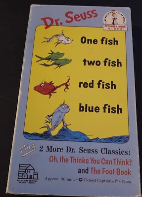 Dr. Seuss VHS One Fish Two Fish Red Fish Blue Fish PLUS Triple Feature Classics