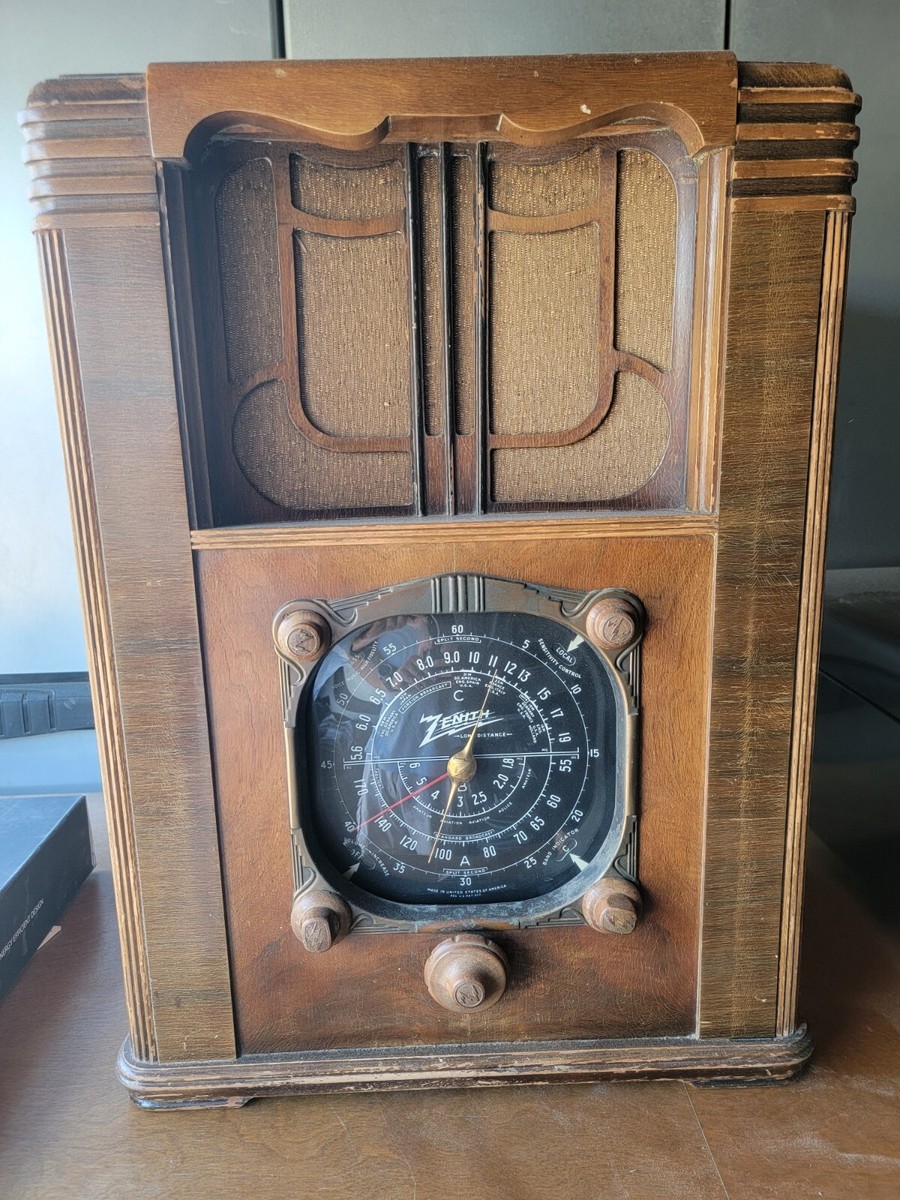 トリトーン ページ RARE 1930's Zenith Black Dial Model Tombstone Radio - All Original