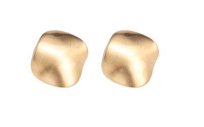 26mm Wavy Mushroom Top Edelstahl Ohrstecker Gold （Antiallergisch）