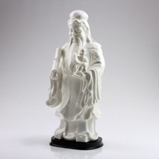 Porzellan-Figur Fu Xing, Feng Shui Gl&uuml;cksgott Blanc De Chine Porzellanskulptur
