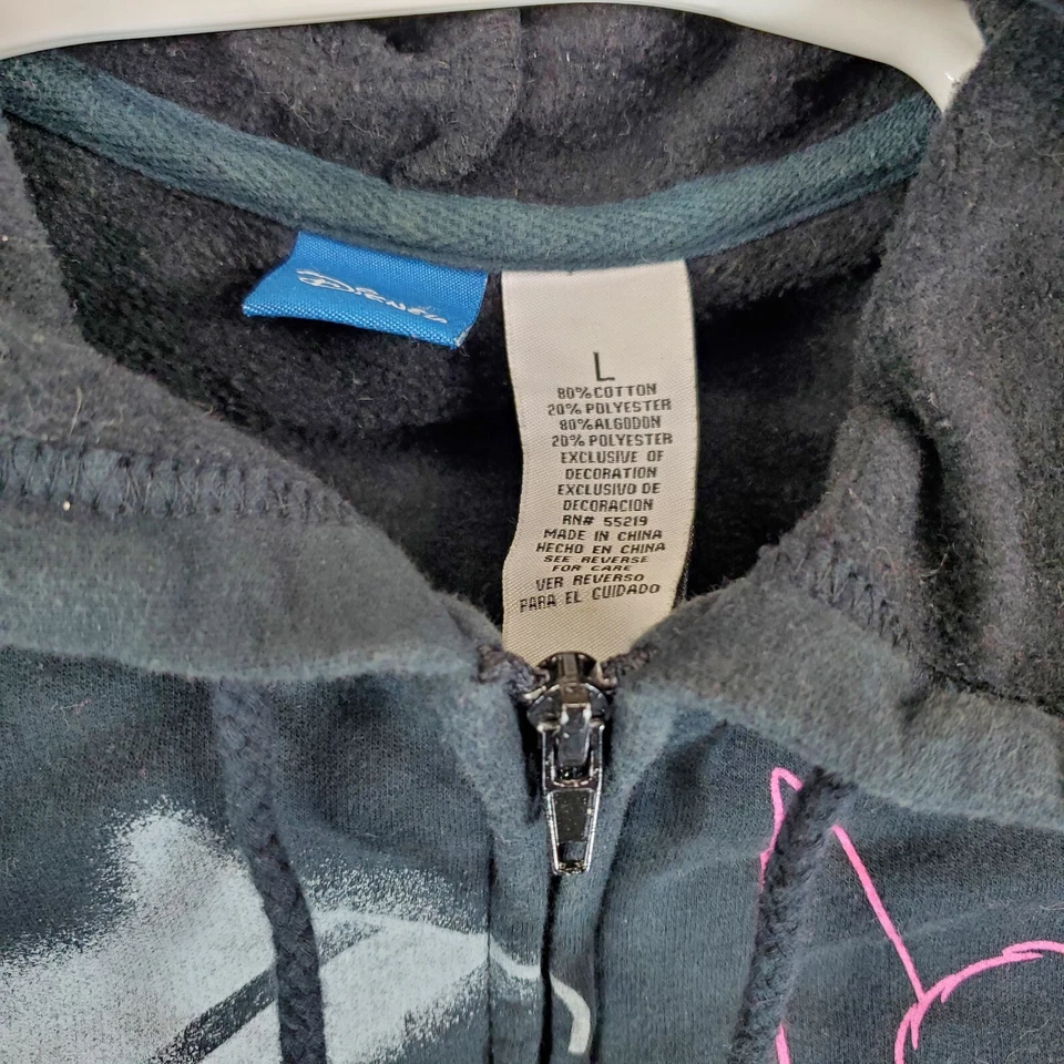 Sudadera con Capucha Disney Tinkerbell Niñas Cremallera Completa Gráfica Talla Grande Negra Foto 2 de 4