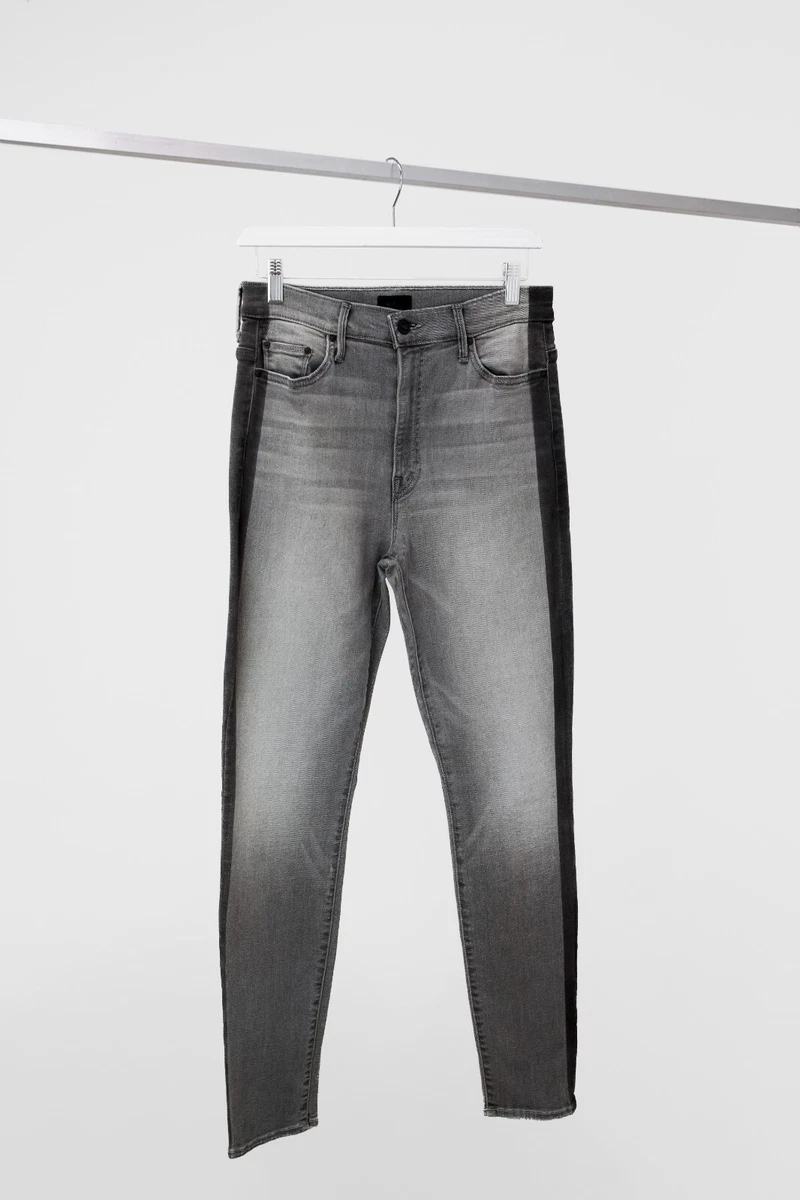 Mother Denim The Swooner Supermoon Stripe Grey Jeans Size 28
