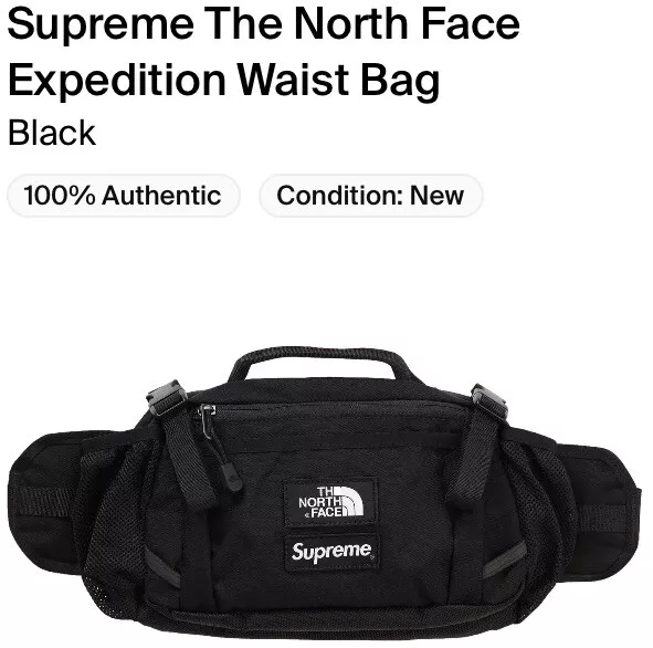 Supreme X The North face Expedition Waist Bag! Black!!!BNWT!!FW18