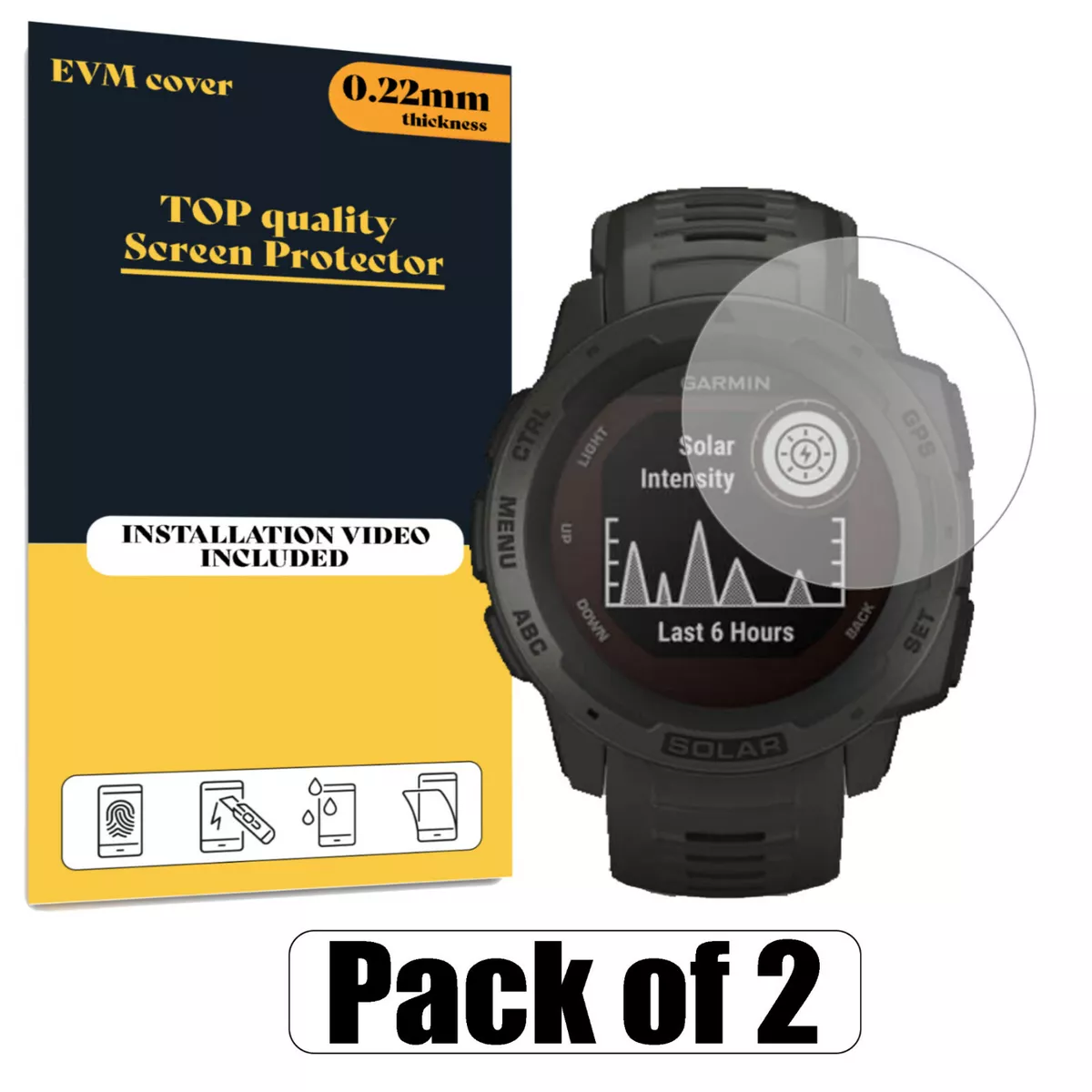 Screen Protector Cover For Garmin Instinct Solar Clear FILM