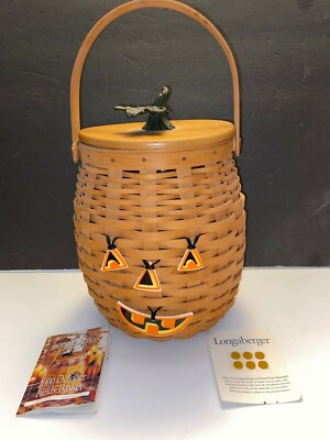 Longaberger 2000 October Fields Pumpkin Halloween Basket Jack O