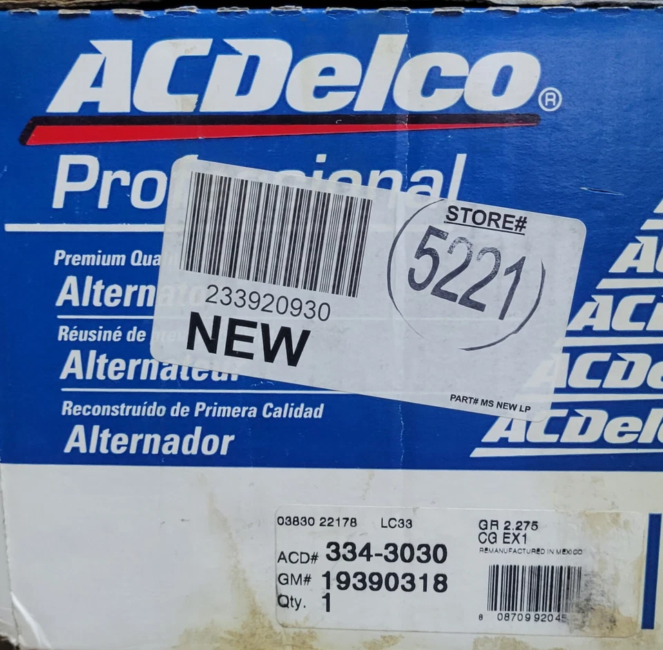 Alternator ACDelco 334-3030 Reman fits 2013 Dodge Dart 2.0L-L4 ^ - Image 2 of 2