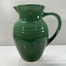 Le Creuset Stoneware Pitcher Ombre Green Ribbed Large 9"